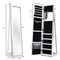 Costway Mirrored Jewelry Cabinet Armoire Lockable Standing Storage Organizer with Shelf Black/White/Coffee/Dark Brown
